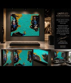 Original Abstract Mixed Media Canvas Painting