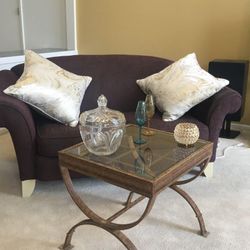 Beautiful VINTAGE Metal & Glass Table 