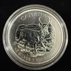 2013 Canada $5.00 Pronghorn Antelope Maple Leaf BU One Ounce