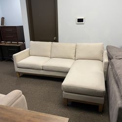 Small Reversible Sectional Couch Cream