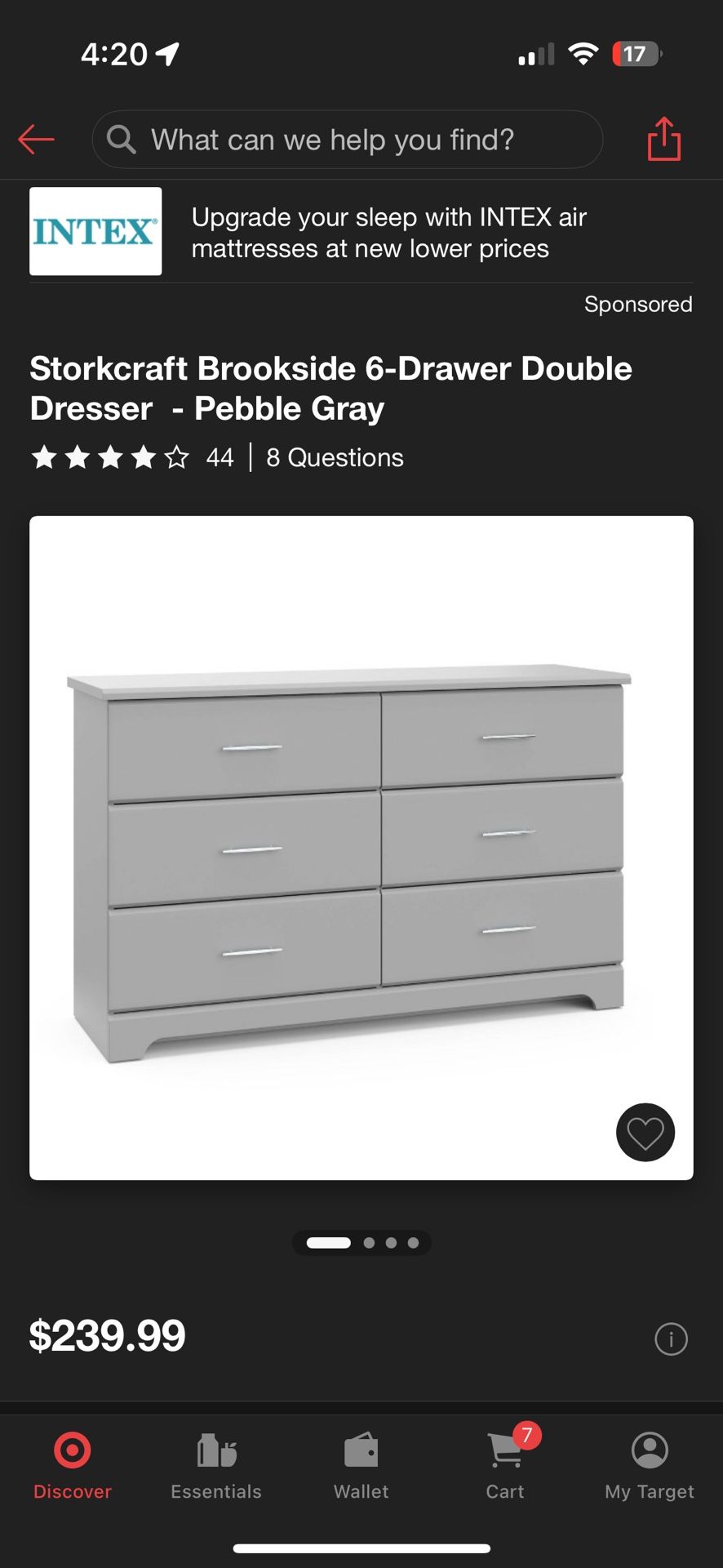 Target Storkcraft Brookside 6 Drawer Double Dresser Pebble Gray ($200 OBO) Target Storkcraft Brookside 6 Drawer Double Dresser Pebble Gray ($200 OBO)