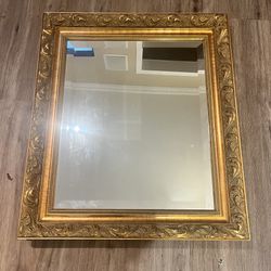 Heavy Gilt Antique Mirror 