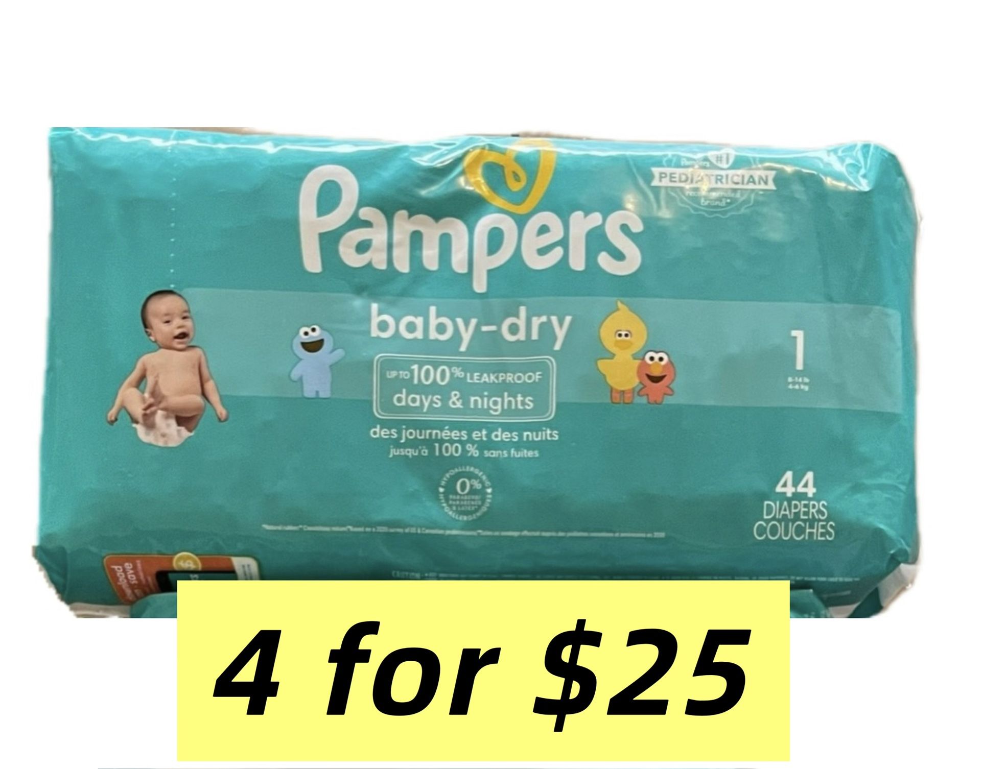 Pampers baby dry diapers (size 1)
