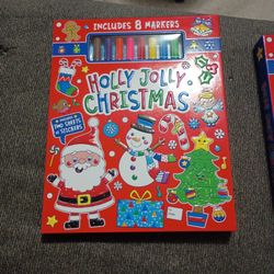 Holly Jolly Christmas Activity Book With Two Sheets Of Stickers.