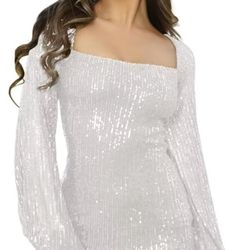 Angel White Sequin Dress 