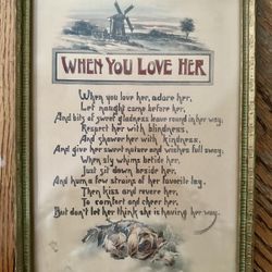 Vintage Framed “When You Love Her” by Reinthal & Newman Publishing Art Deco