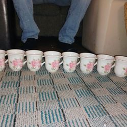 Gibson Housewares Roseland Pink Flowers Rose Flat Cup