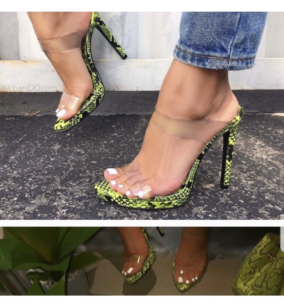 Faux Snake Print Heels Various Sizes