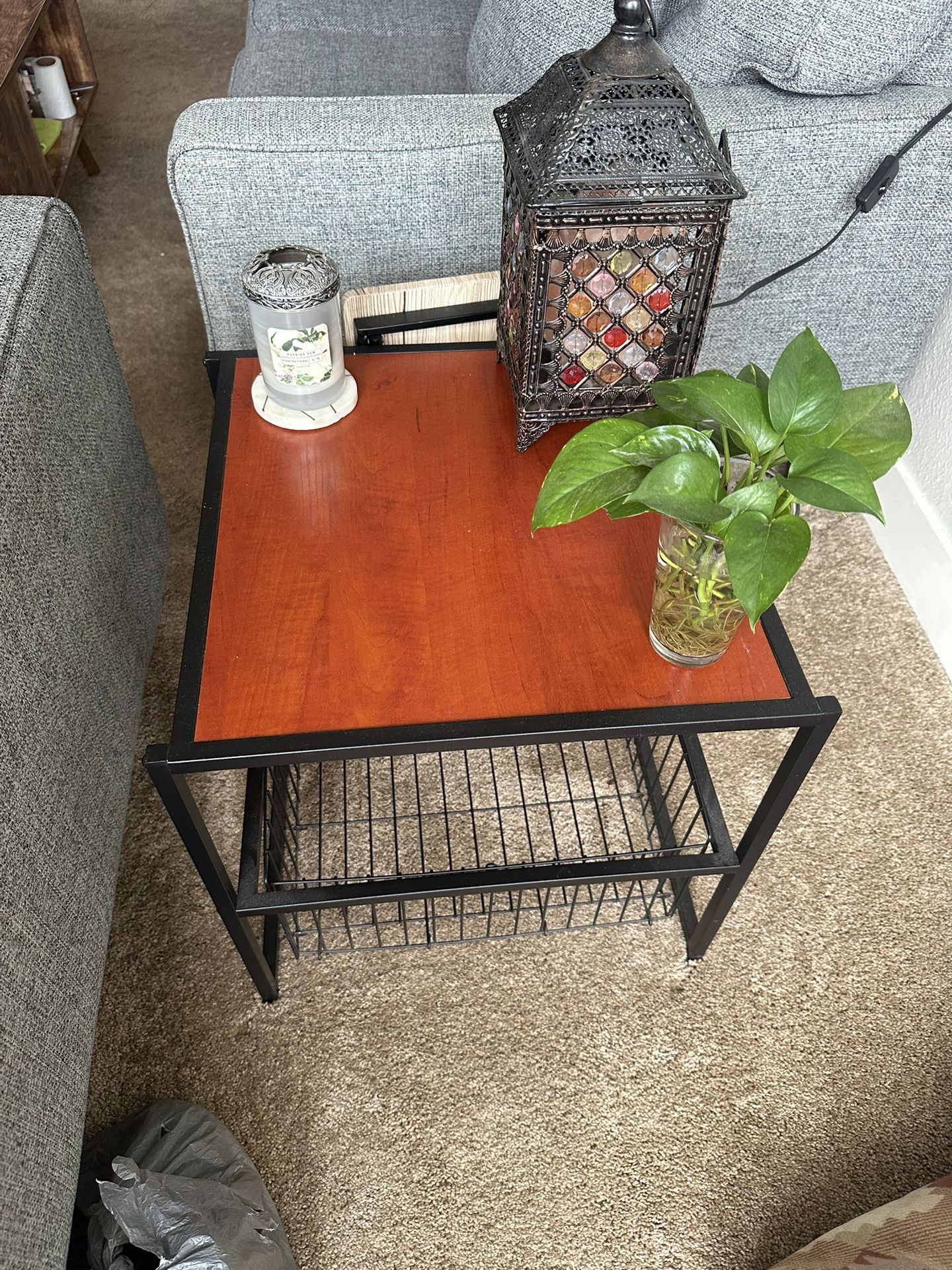 End Table With Basket