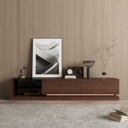 FUFU&GAGA Modern/Contemporary TV Cabinet, Accommodates TVs Up to 93", Brown