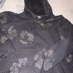Black denim tear