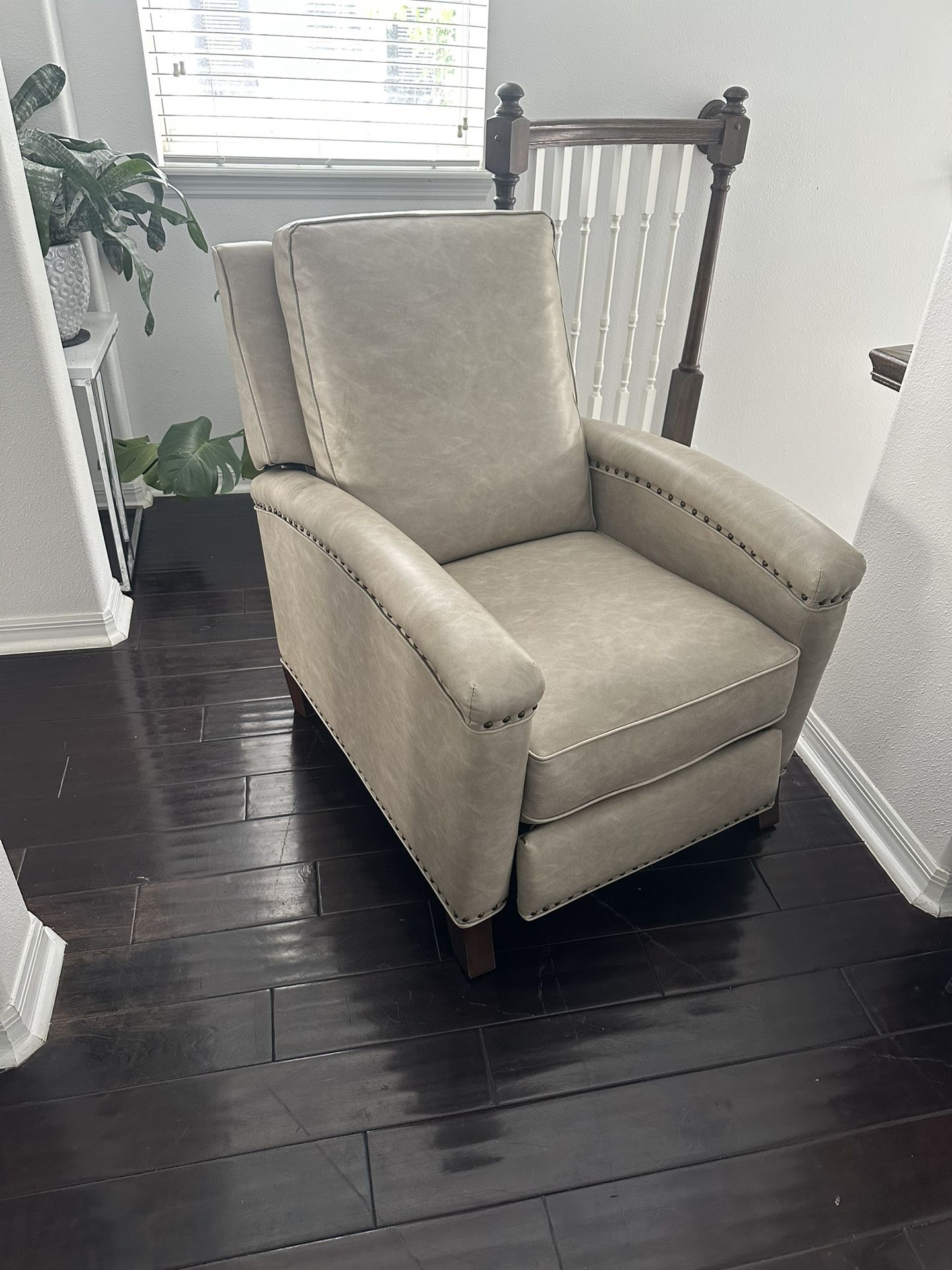 Cream Leather Recliner