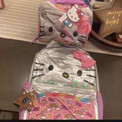 Hello Kitty Backpack 16’ Comes With Lunchbox From Target 
