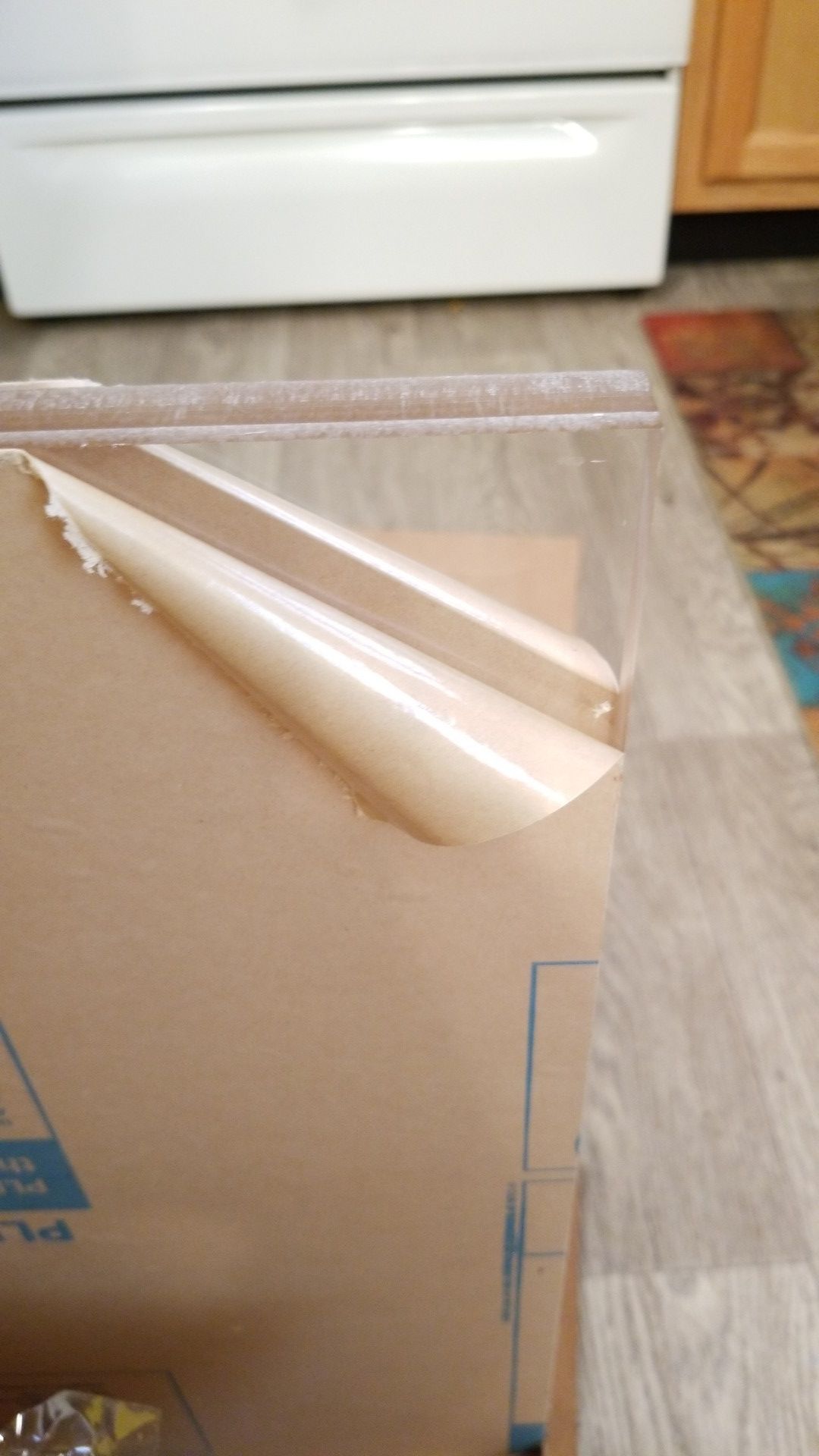 Clear Piece of 3/4" Thick Plexiglas 31"x19"