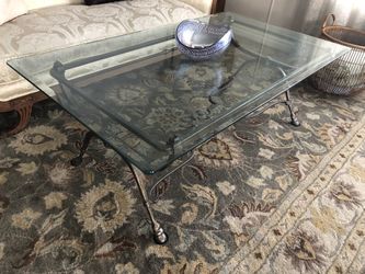 Exquisite iron and beveled glass coffee table