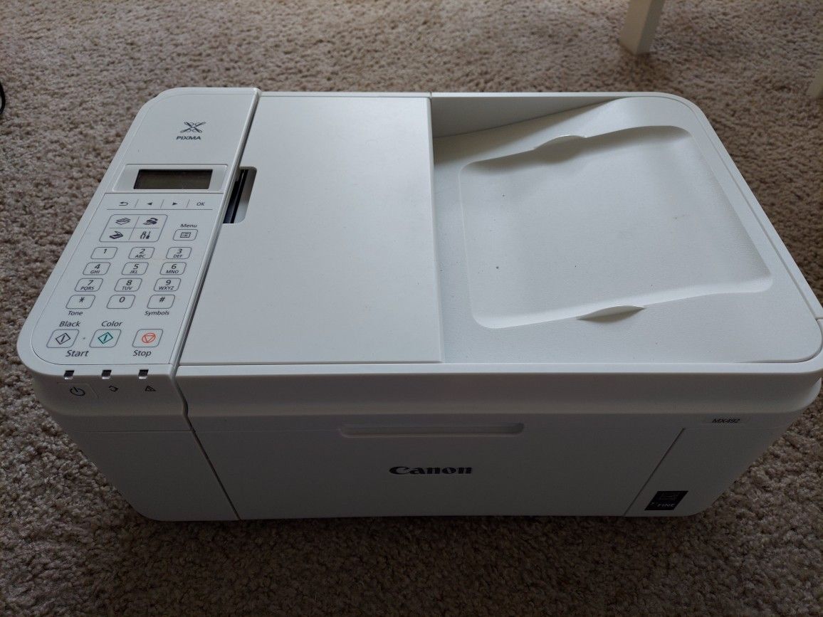 Canon Pixma MX492 White Allinone Color Printer Scanner Copier for