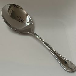 Oneida Belmont-Lyons Casserole Spoon 8 3/4” Stainless Glossy Rope Edge China