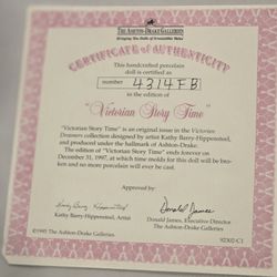 Antique  - Vintage Porcelain Dolls With Certificates Of Authenticity 