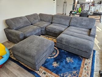 Brand New Sectional Oversize Grey Corduroy $1299