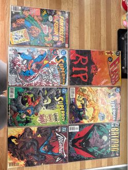6 dc comic books and one marvel  ( old vintage comics)