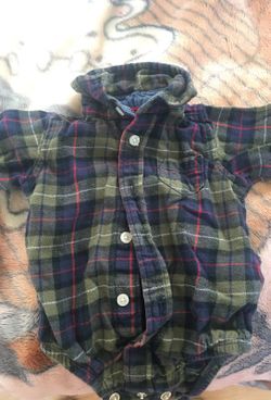 3 month long sleeve flannel onesie