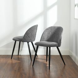 Homy Casa ZOMBA TERRY FABRIC GREY 21.46" x 19.29" x 30.31" Modern Upholstered Dining Chair
