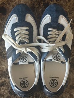Tory Burch Navy Suede Sneakers size 9