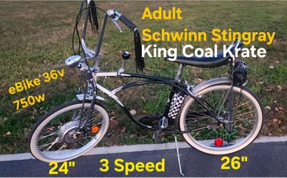 26" Schwinn Stingray King Coal Krate Tribute eBike MAKE OFFER