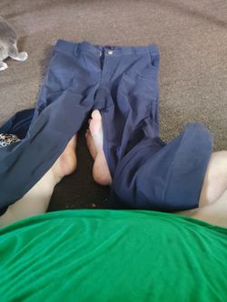 Women and men shirts and one men's pair of pants