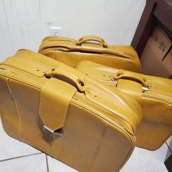 3 Vintage Leather Luggages,  $35 Each