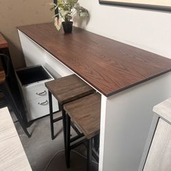 Industrial Bar Height Sit/Stand Adjustable Desk | Built Custom To Order | Office & Clinics & Salons 