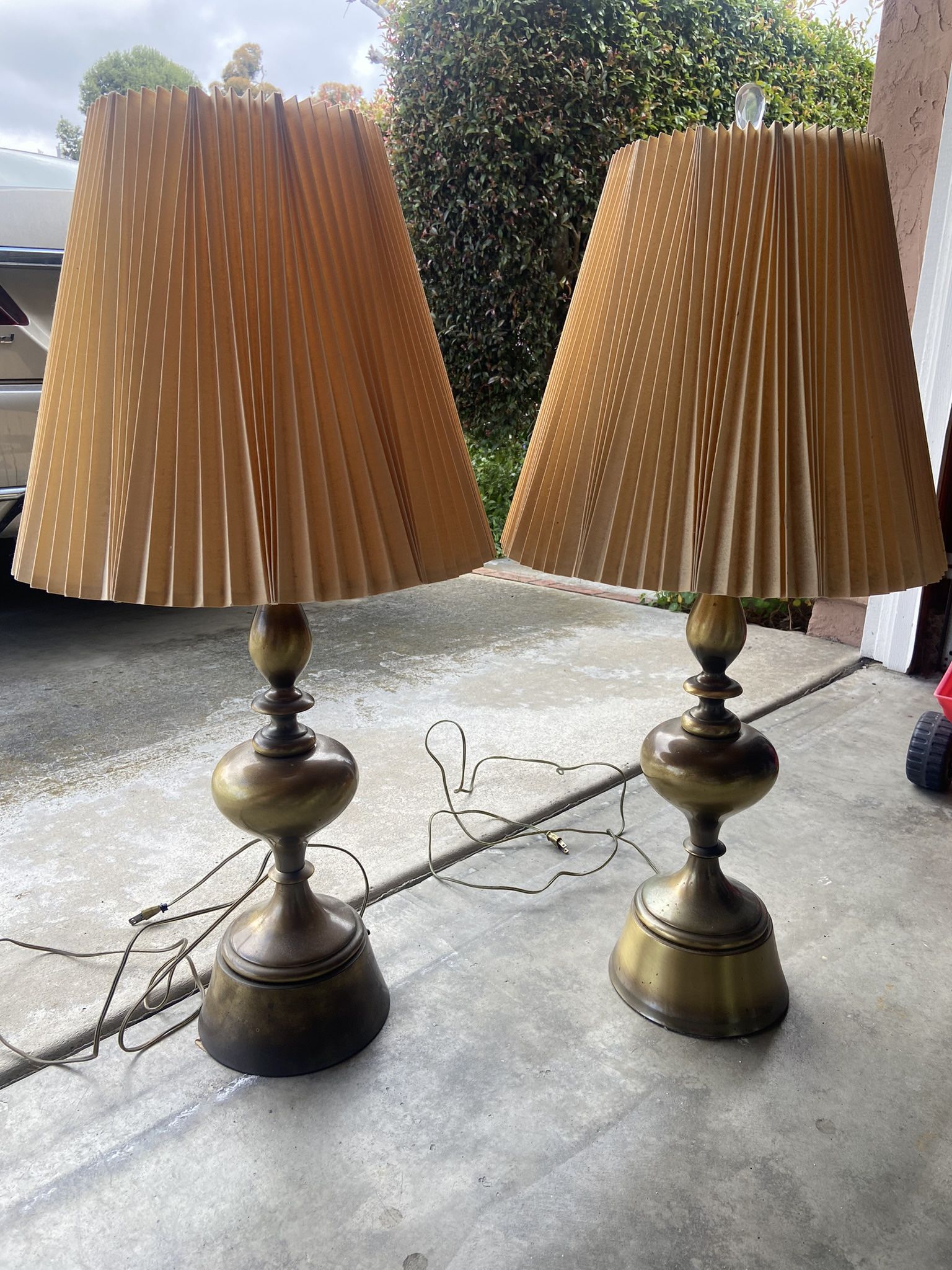 Mid Century Antique Brass Stifel Lamps