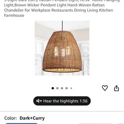 Brown Wicker; Light Hand-Woven Rattan Chandelier 