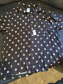 NWT Disney Parks Nightmare Before Christmas Jack Skellington Camp Shirt Large