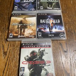 PS3 Games Call Of Duty Ghosts And Modern Warfare 2 And 4,  Battlefield 3 And Crysis 3