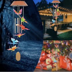 Garden Solar Butterfly Wind Chimes, LED Butterfly Solar Wind Chimes Outdoor Changing Colors