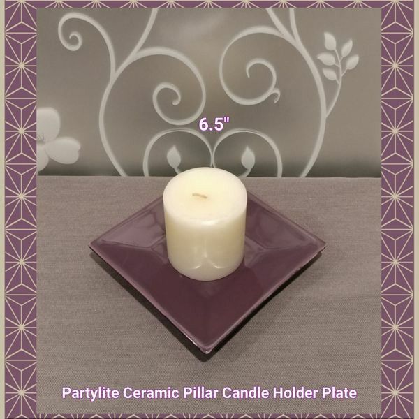 PARTYLITE CERAMIC PILLAR CANDLE HOLDER PLATE