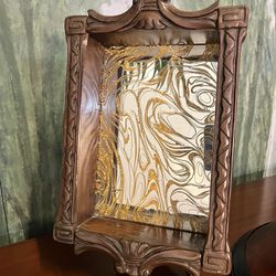Vintage Wall Hanging Wood Framed Shadow Box  H15” xW10” xD4”
