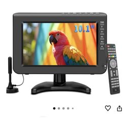 10.1inch Portable TV,720P Screen Small Television with Antenna and Digital ATSC Tuner,HDMI USB Port,12 Volt Charger Cable/AC Power for Caravan and Kit