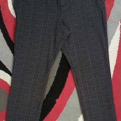 New York & Company Grey Plaid Pull On Casual/Business Pants