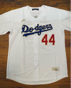 White gold blue Los Angeles dodgers Andy pages opening day jersey