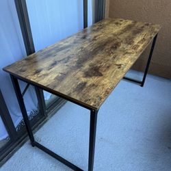 Computer Desk – Wood Top Industrial Desk w/ Metal Frame