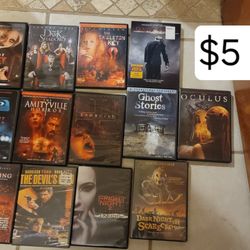 Horror Movies $5 ea
Seed of Chucky, Dark Shadiws, The Skeleton Key, Dark Skies, Christine, The Amityville  Horror, Exorcist, Ghost Stories, Oculus, Th