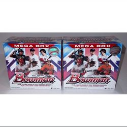 (2) 2021 Bowman Baseball Mega Box Factory Sealed  2 Box Lot Auto ? Insert ? MLB Cards