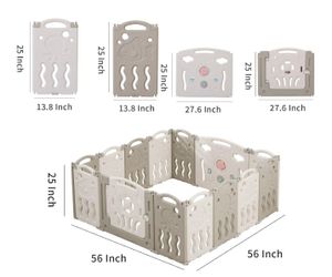 Baby Playpen with Gate and Adjustable Shape