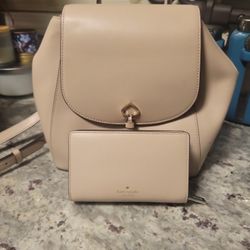 Pink Kate Spade Backpack With Wallet 