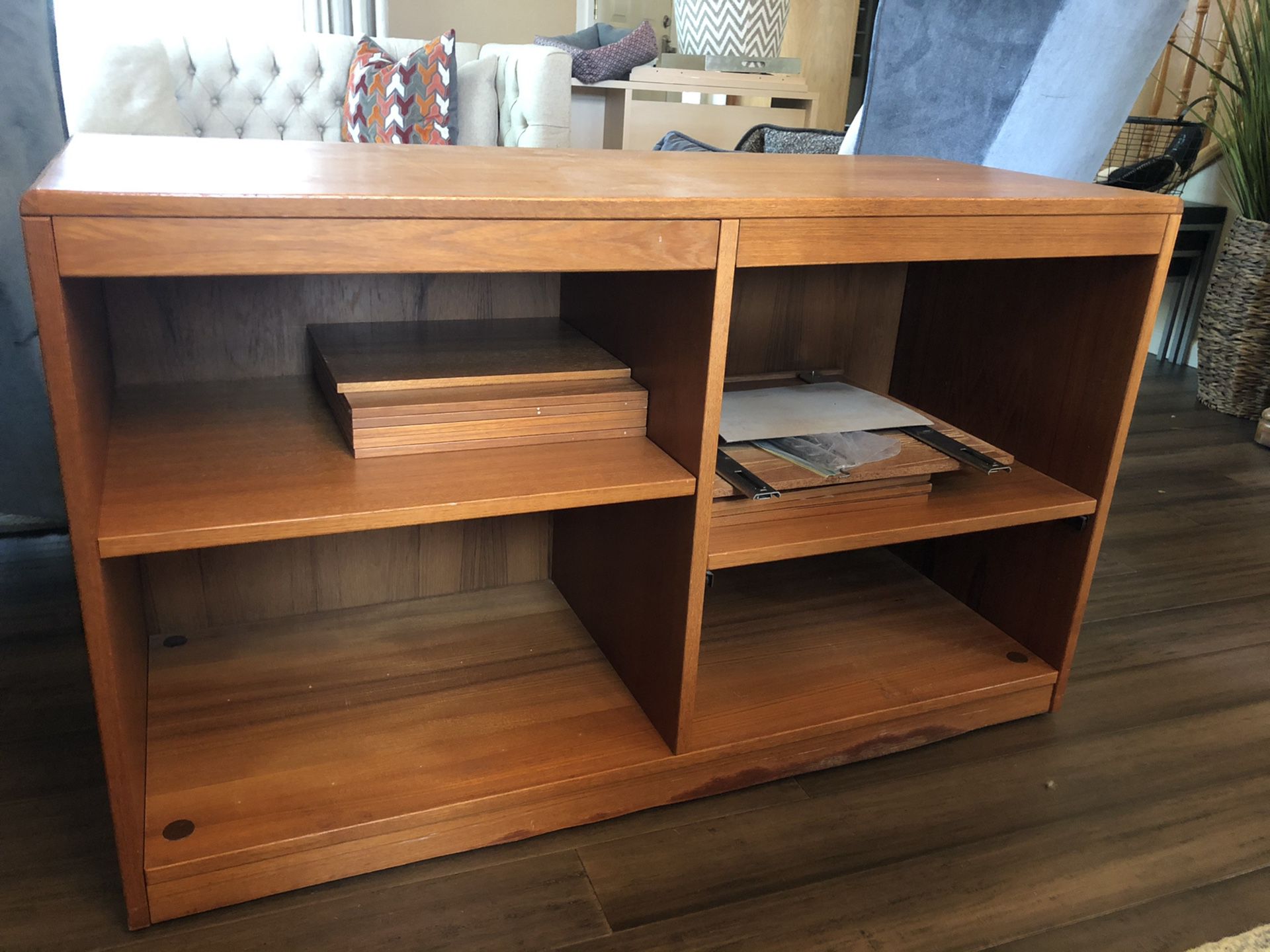 Wood entertainment unit/storage shelf