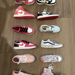Girls Sneakers Nike, Converse, Vans Size 1.5, 3 & 3.5 