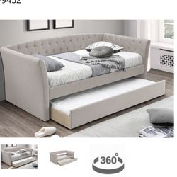 New Light Brown Twin/Twin Daybed With Both Mattresses Included  