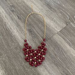 Burgundy Statement Necklace 